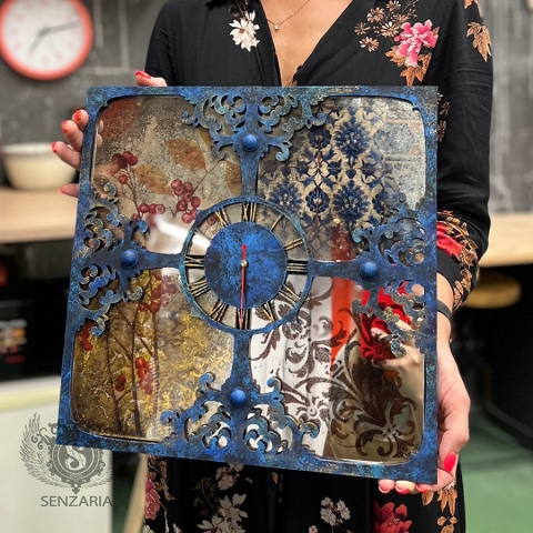 Мастер-класс - Зеркальные часы "Матильда" Мастер-класс - Зеркальные часы "Матильда"